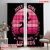 2pcs 2D Flat Printing Curtain Just A Loves Lizards Polyester Without Electricity Seasonal Party & Holiday Decor Perfect for