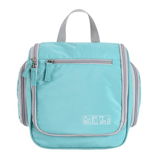 

Travel Toiletry Bag Cosmetic Organizer with Hanging Hook 2 Side Pockets Waterproof Portable Makeup Bag for Business Trips Overnight Stays небесно-голубой