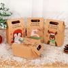 24PCS Eco-Friendly Christmas Candy Packaging Box Brown Kraft Paper Christmas Party Favor Bag 9.4X6X14cm