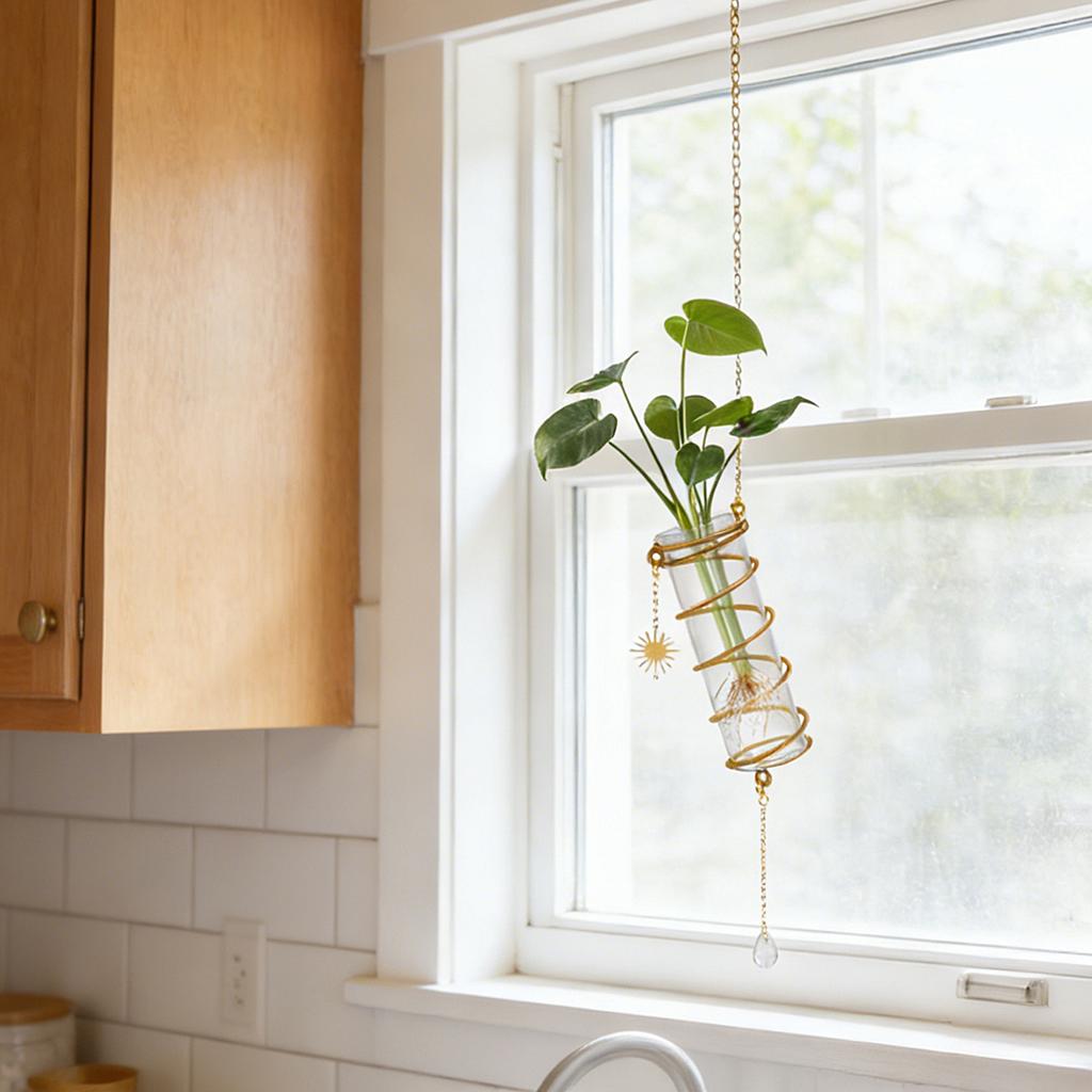 Hydroponic Containers, Vases, Living Rooms, Creative Hanging Doors, Decorative Walls, Green Ivy Plants, Hydroponic Transparent Flower Pots