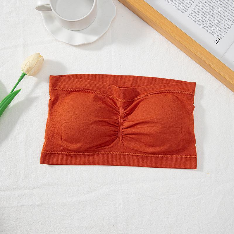 Extra Long Double Layer Strapless Bandeau with Removable Pads for Women - Thin, Invisible, One-Word Summer Design