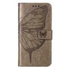 For TECNO Pop 5 LTE 4G Wallet Case with Wrist Strap Butterfly Imprint Leather Phone Cover