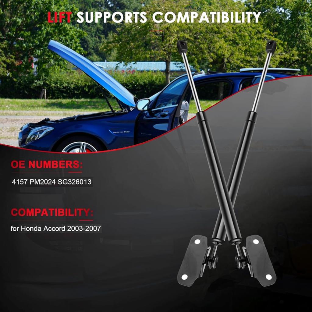 2Pcs Front Hood Lift Supports Struts Shocks for Honda Accord 2003-2007, Replaces 4157 SG326013 PM2024 Gas Springs