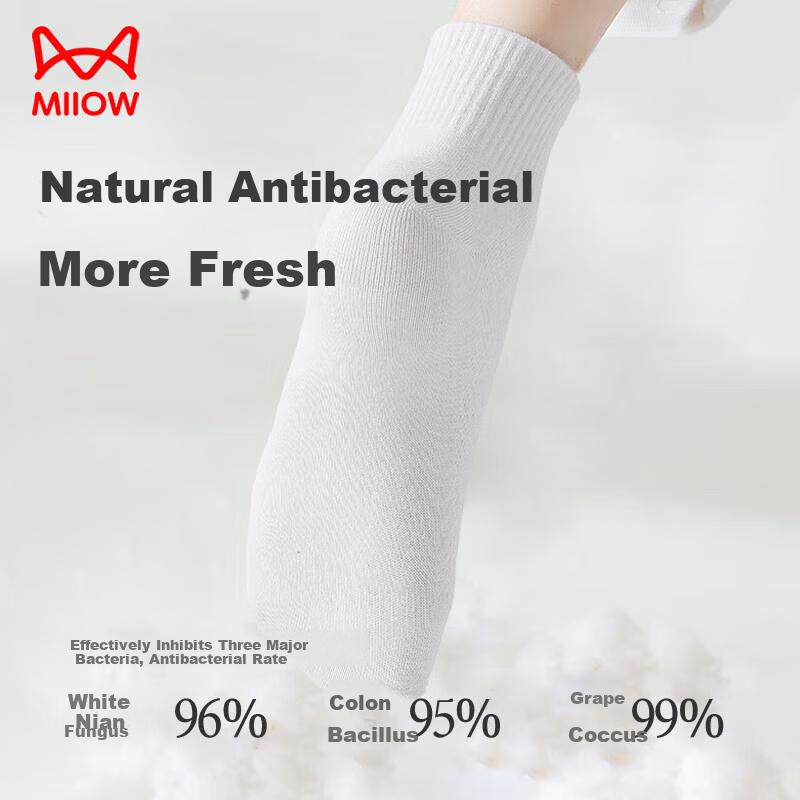 MiiOW Women's Mesh Socks [100% Pure Cotton ] Autumn And Winter Low-Cut Short Socks Breathable Cotton Socks 5 Pairs Pack White