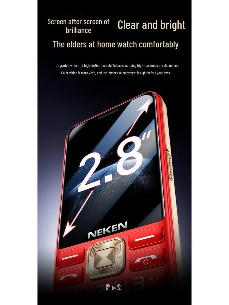 Telefono Cellulare per Anziani 4G VoLTE: Full Netcom, Schermo Grande, Volume Alto, Design Ultrasottile, Lunga Autonomia in Standby.