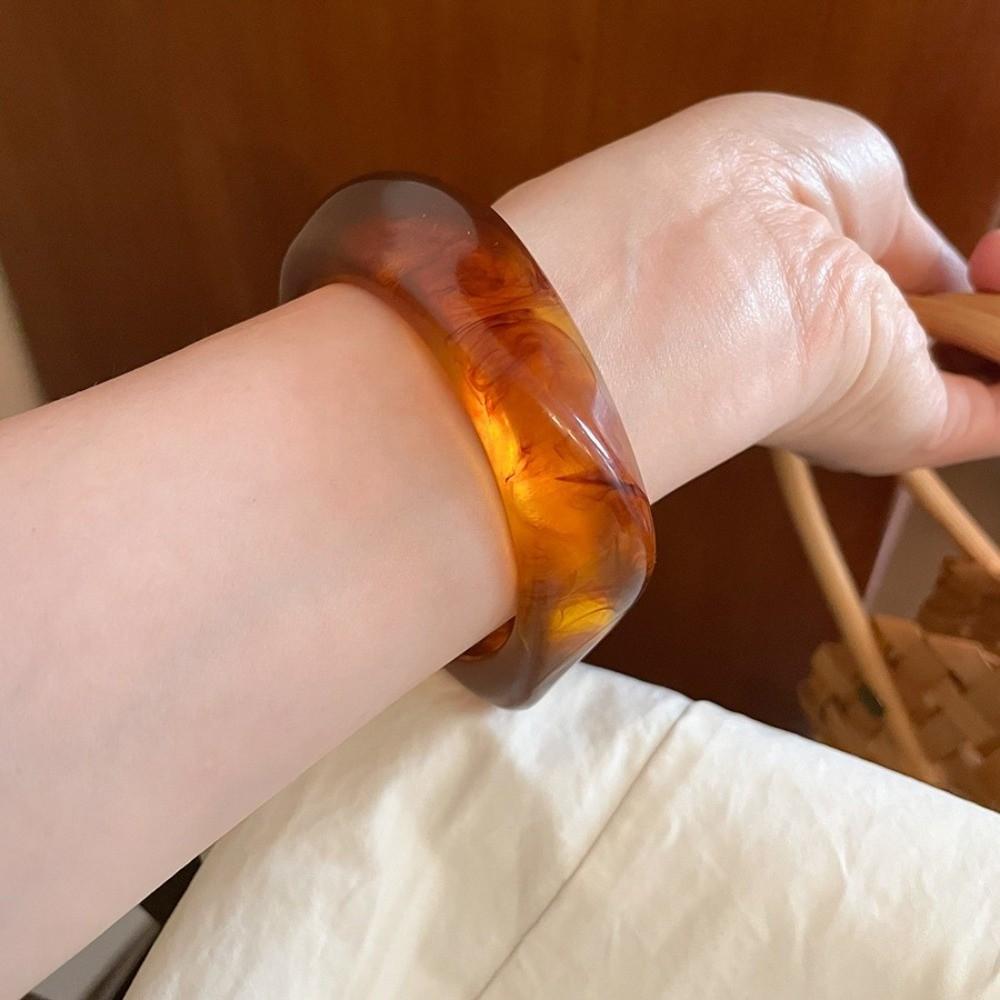 Europe American Style Wide Open Bangle Round Cuff Bangles Fashion Resin Bangle Gift