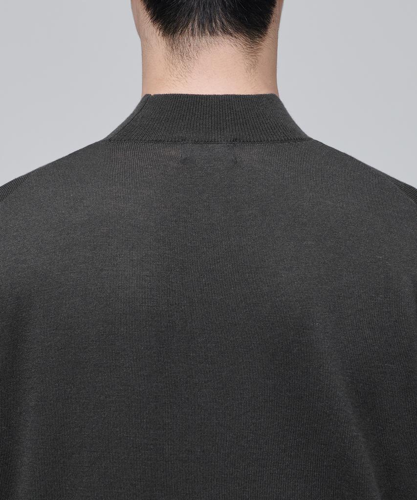 MUSINSA STANDARD Merino Wool Blend High Gauge Mock Neck Knit [Gunmetal]