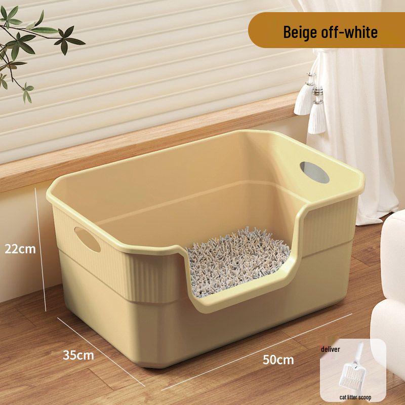 Extra-Large Anti-Splash Cat Litter Box with Handheld Design Default