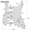 Musiclily Pro 11-Hole ST HSS Pickguard for Squier Sonic Strat Electric Guitars, 3-Ply, Black