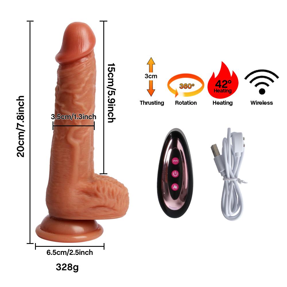 Realistický Velký Dildo Vibrátor Penis Teleskopický Houpací Zahřívací Silikonová Dilda Ženské Dálkové Ovládání Vibrátory Sex Hračky pro ženy