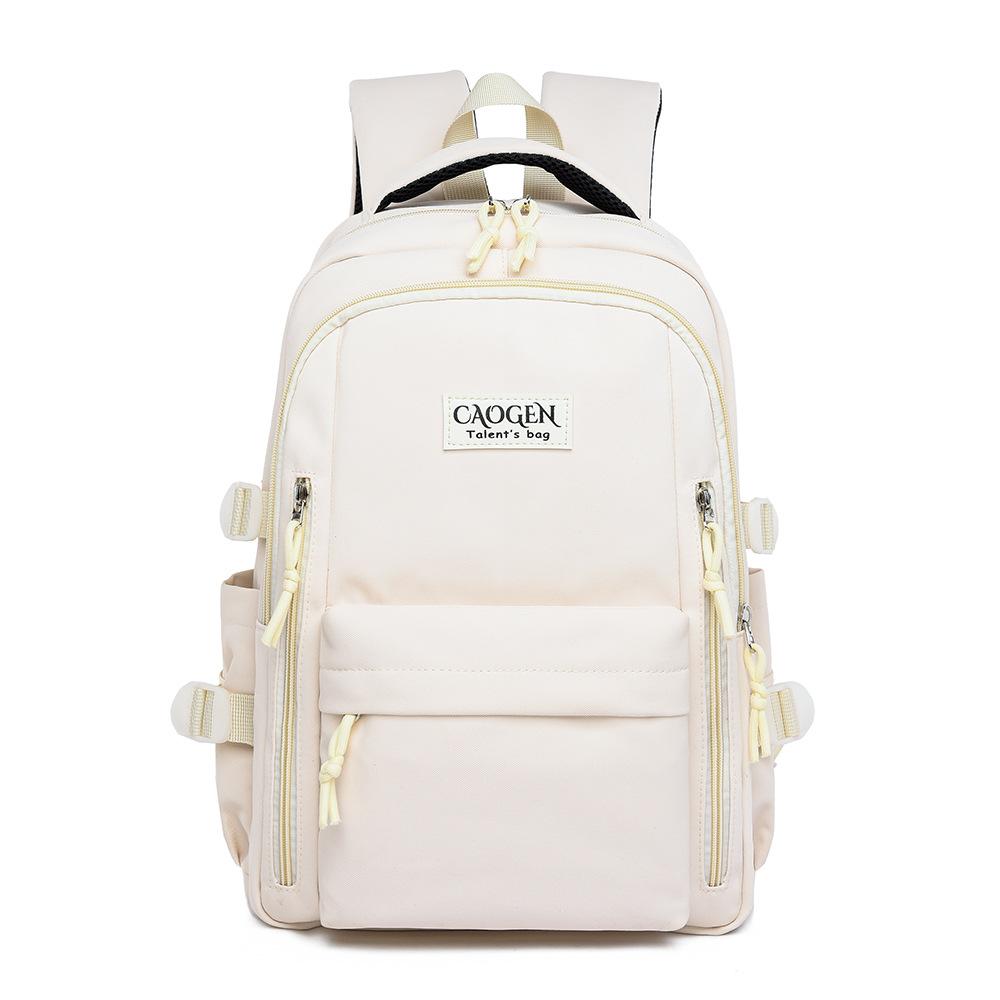 Schoolbag schoolbag high value solid color female college student travel large capacity backpack junior high school students small fresh double