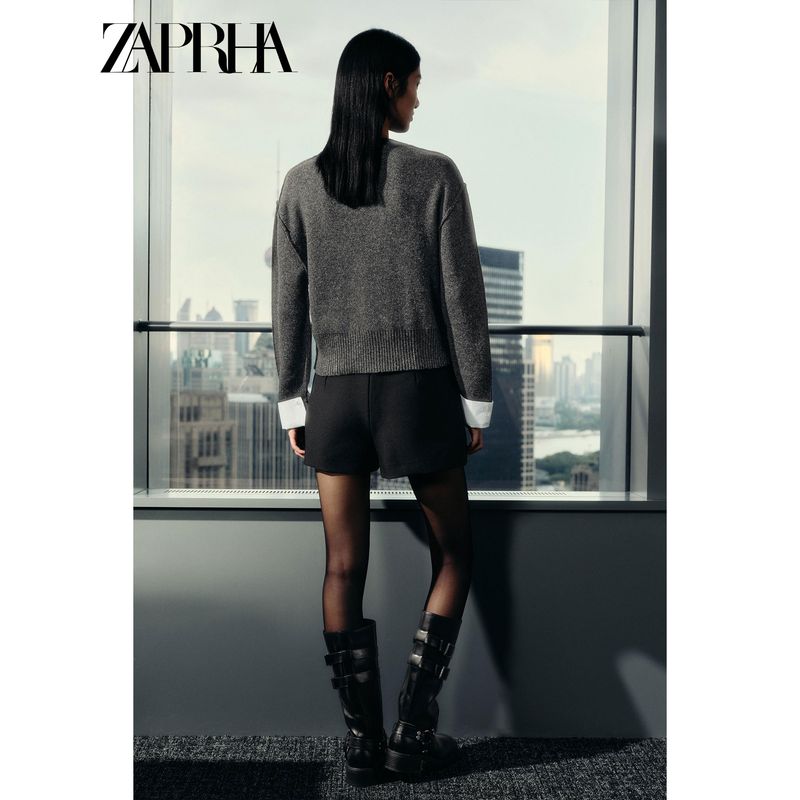 Zaprha 2025 Fall New Arrival Fashion Western Style Long Sleeve Patchwork Casual Knitting Outwear Female Cardigan 1957101