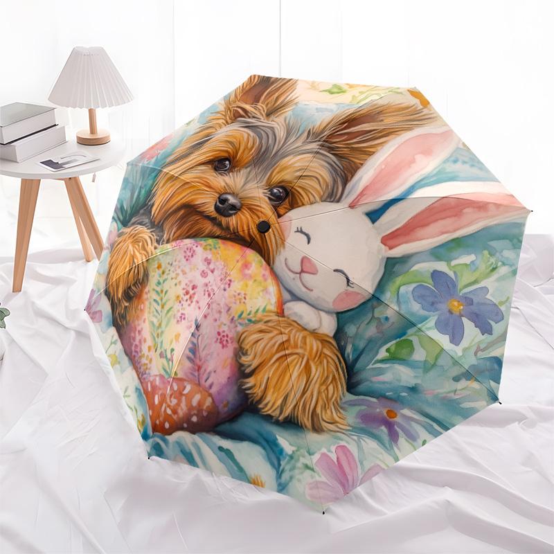 

Yorkshire Terrier pattern, automatic folding umbrella, portable and foldable design, 8 ribs, a Christmas or birthday gift.