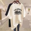 Pure Cotton Short-sleeved T-shirt Women's 2025 New Foreign Style Large Size Loose Medium and Long T-shirt Top Summer Tide
