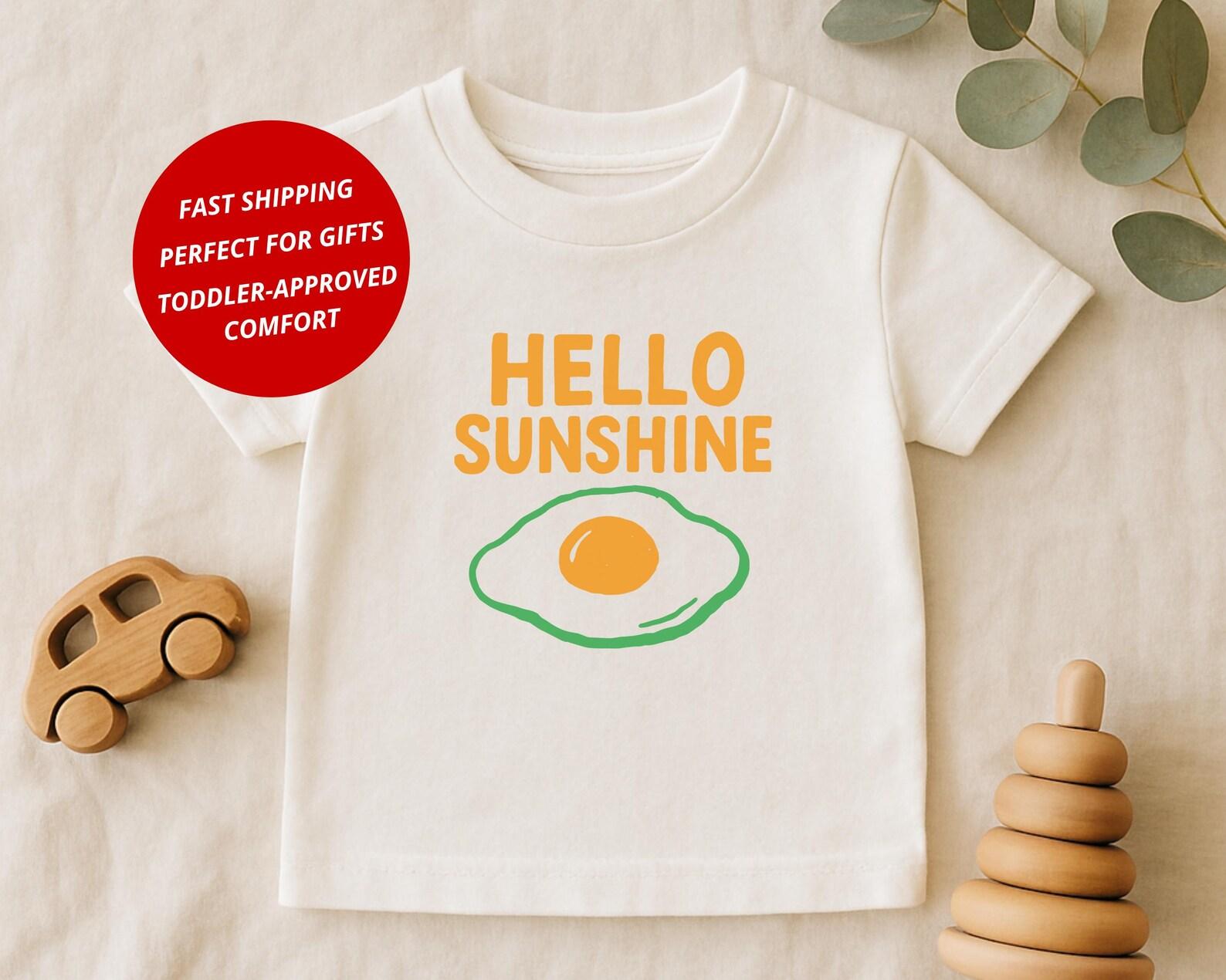 Hello Sunshine Egg Toddler Tee: Funny Foodie Shirt 130