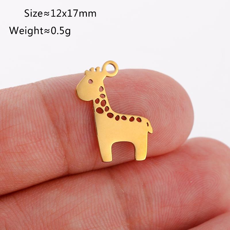1Pc Stainless Steel Horse/Sheep/Giraffe Charms Cute Elephant Animal Pendant Diy Jewelry Making Accessory For Necklace Bracelet