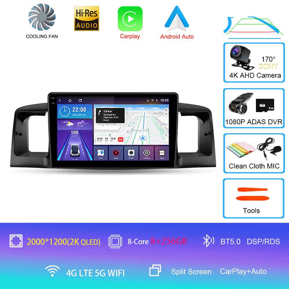 Car Radio Android 14 For Toyota Corolla E120 BYD F3 2007 - 2011 Navigation Multimedia Player Stereo GPS WiFi+4G DSP Carplay+Auto