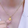 Copper Plated Gold Four-Leaf Clover Pendant: Elegant Double-Sided Minimalist Design
