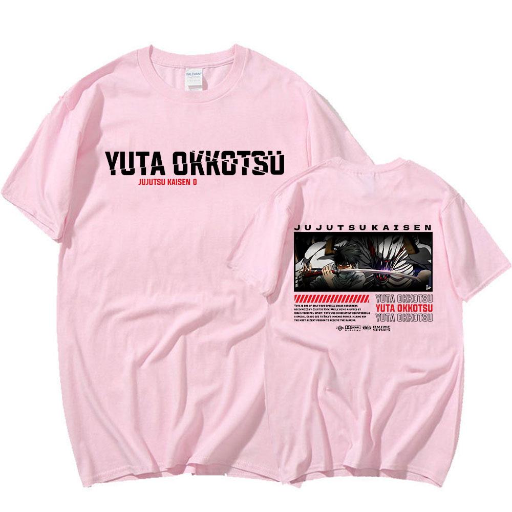 Anime Jujutsu Kaisen T Shirt Funny Manga Yuta Okkotsu Short Sleeves Cotton T-shirt Mens Clothes Oversized T Shirts Harajuku Streetwear Tops