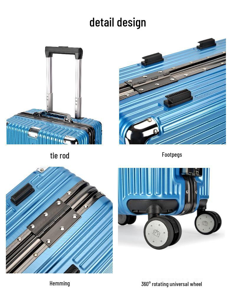 Premium 20-Inch Carry-On Suitcase with Universal Wheels and 24-Inch Aluminum Frame, Ideal for Female Students