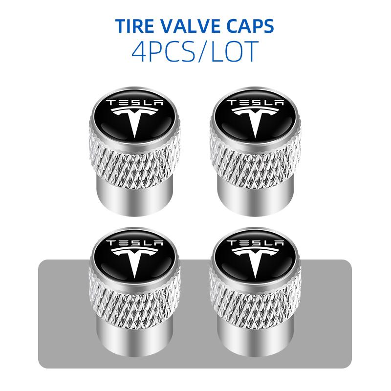 4Pcs Car Wheel Tire Valves Tyre Air Caps Case Car sticker For Tesla model 3 model X Y style Roadster Car Accessories