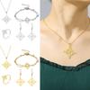 Pulseras de Acero Inoxidable Sencillo Collar con Colgante Nudo Celta Pendientes Anillo Nudo de Bruja Joyería Regalo de Cumpleaños para Mujeres