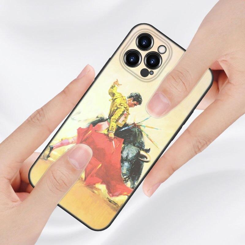 Spansk Matador Mobilskal För Apple iPhone 13 12 Mini 11 Pro XS Max X XR 8 7 6S 6 Plus SE 2020 5S 5 Mjukt TPU Svart Skydd