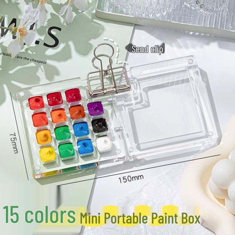 Children's Portable Watercolor Paint Set In Walnut Box