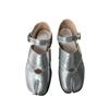 2025 points toe hollow flat bottom women's sandals summer new Korean version special-shaped toe low heel pig trotters sandals women's shoes
