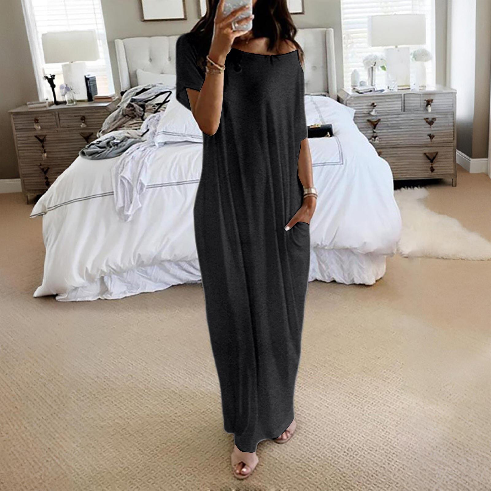 

Женское модное цветное платье-миди с коротким рукавом, повседневное XL чёрный