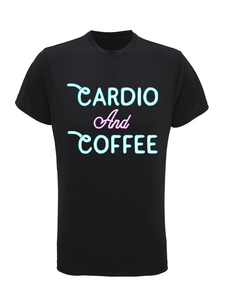 

Mens Recycled Performance T-Shirt Cardio and Coffee Exercise Gym Fitness TriDri 4XL