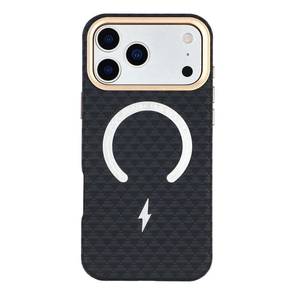 KIGC For iPhone 17 Pro Max Case Compatible with MagSafe Metal Lens Frame PC Slim Phone Cover