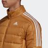 Adidas Logo Print Striped Zip-Up Stand Collar Down Jacket Men Outerwear Yellow HK4646