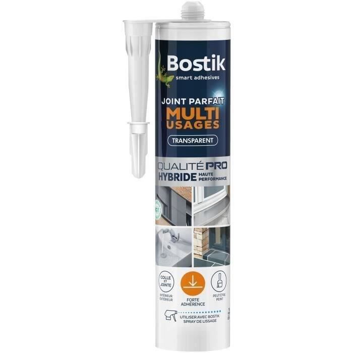 Mastic Étanchéité Joint Parfait Multi-Usages BOSTIK Transparent Forte Adhérence Intérieur et Extérieur - cartouche 280 ml