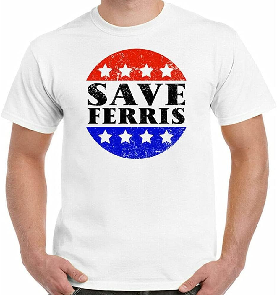 Save Ferris T Shirt Mens Retro 80 S Movie Ferris Bueller Day Off Distressed 3XL белый