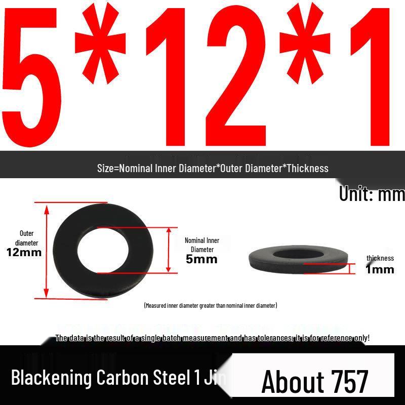 Blackened Thickened Oversized Metal Washer
