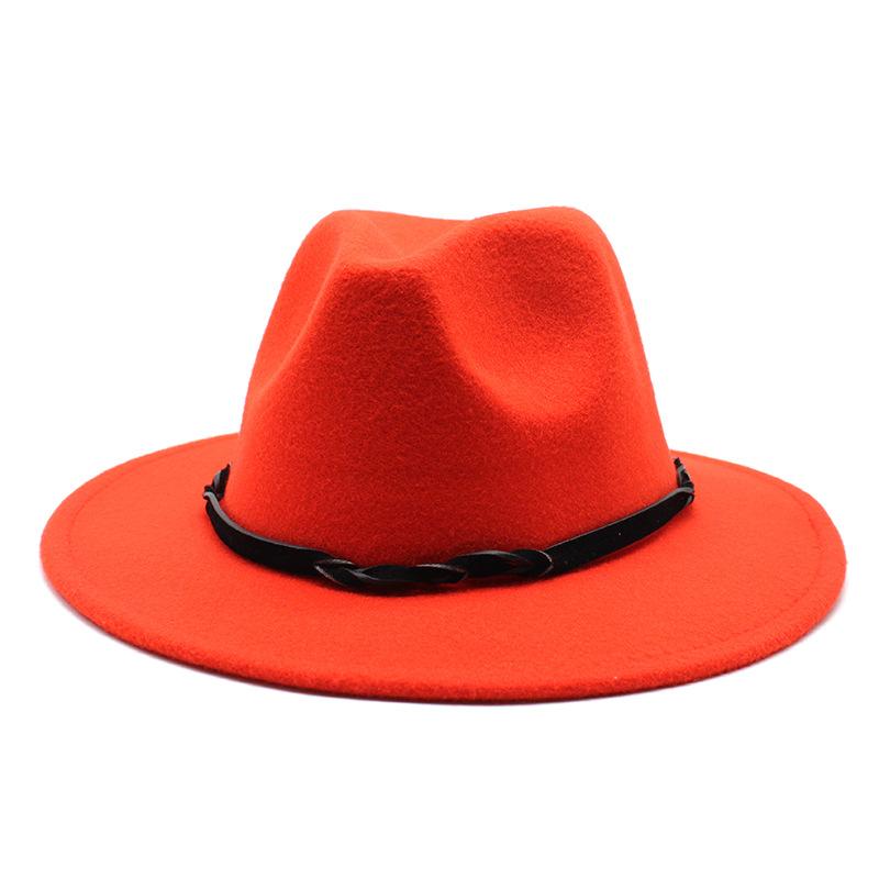 Seasonal Big Eaves Hat Flat Edge Top Hat Men'S And Women'S Woolen Jazz Hat Lmn172