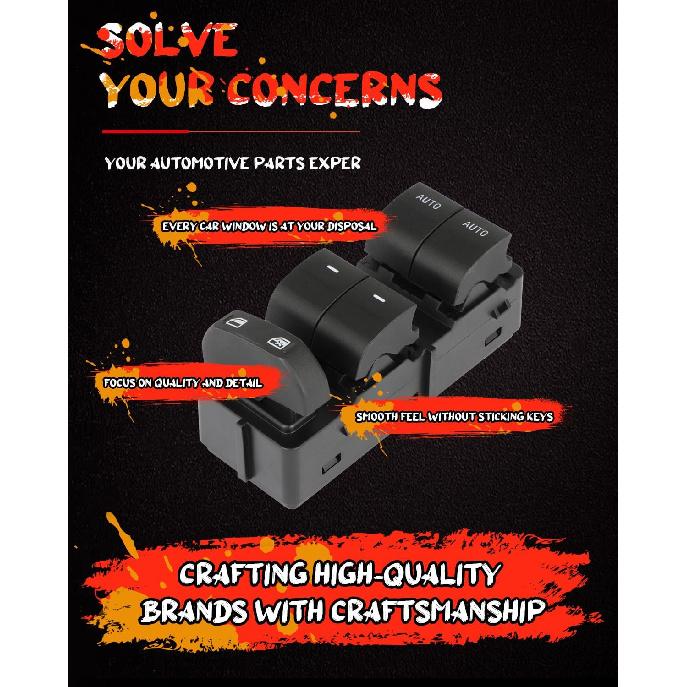 Cciyu Master Power Window Switch BL3Z-14529-BA Front Left Driver Side Window Control Switch Fit 2011-2017 for Ford for F150