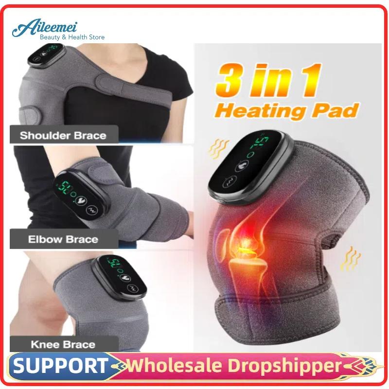 Electric Heating Knee Pad with Vibration Massage for Leg Joint Elbow Support Shoulder Warming Auto Temperature Control Massager