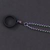 Anti-Lost Pen Lanyard Anti-Drop Portable Metal Chain Necklace Lanyard Metal Lanyard Sling Snake Bone Chain With Rubble Ring