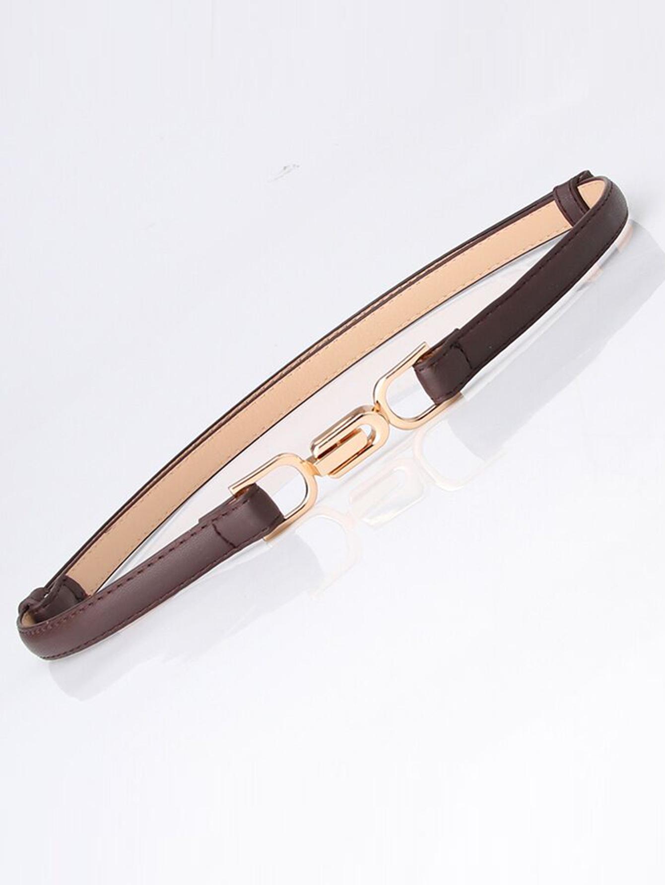 

Женский черный регулируемый матовый ремень с пряжкой для юбок и платьев