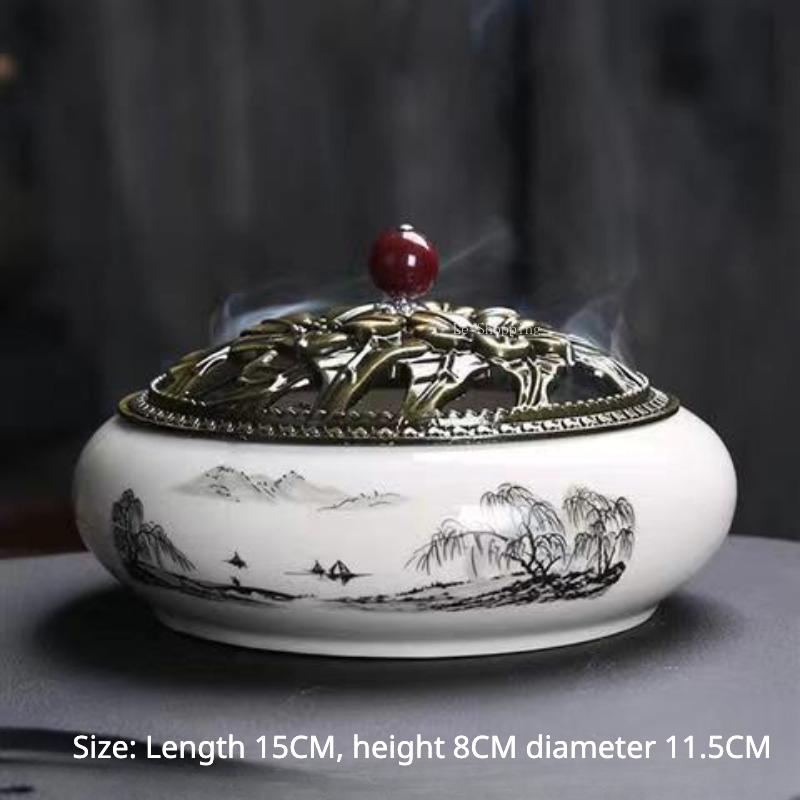 Ceramic Censer Stick Incense Holder Home Ancestral Hall Interior Zen Tea Ceremony Office Bedroom Decoration Aromath Appliances