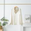 Women's Mulberry Silk White Satin Shirt - Long-Sleeved, Loose Fit, Elegant Commute Top