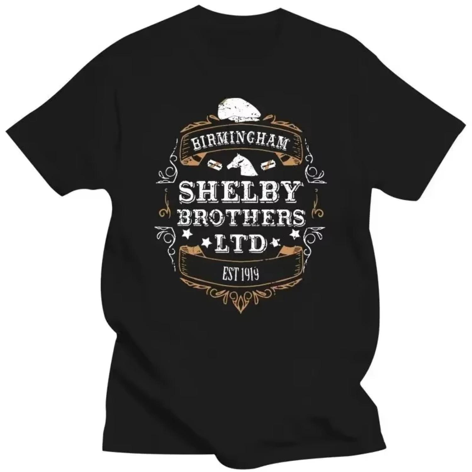 

Peaky Blinders Birmingham Shelby T-shirts Men and Women Summer Cotton Clothing Casual Fashion Round Neck Short Sleeved Tee XXXXXL чорний