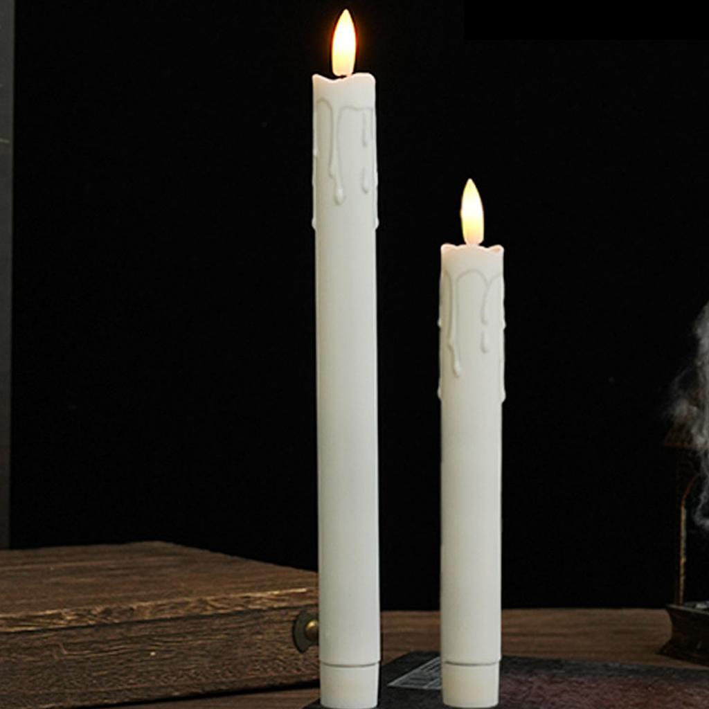 Długa Laska LED Bezpłomienna Świeca, Symulowane Elektroniczne Światło Świecy, Zasilana Bateryjnie Świeca Stożkowa Do Wystroju Domu, Imprez, Bożego Narodzenia