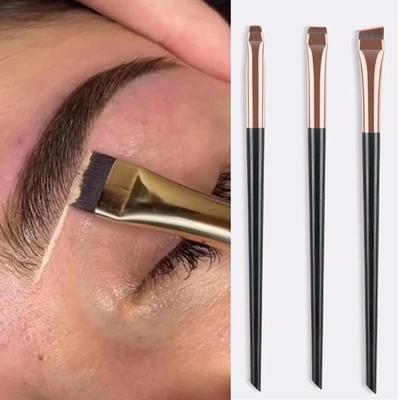 3pcs/set Blade Eyeliner Brush Eyebrow Brush Portable Flat Fine Eye Liner Brow Contour Makeup Brushes Cosmetic Beauty Makeup Tool