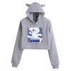 2023 Cartoon Anime Cat Ear Girls' Cropped Hoodie