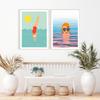 Minimalist Swimming Posters Abstract Diving Canvas Painting Prints Sunset Wall Art Pictures For Living Room Decor