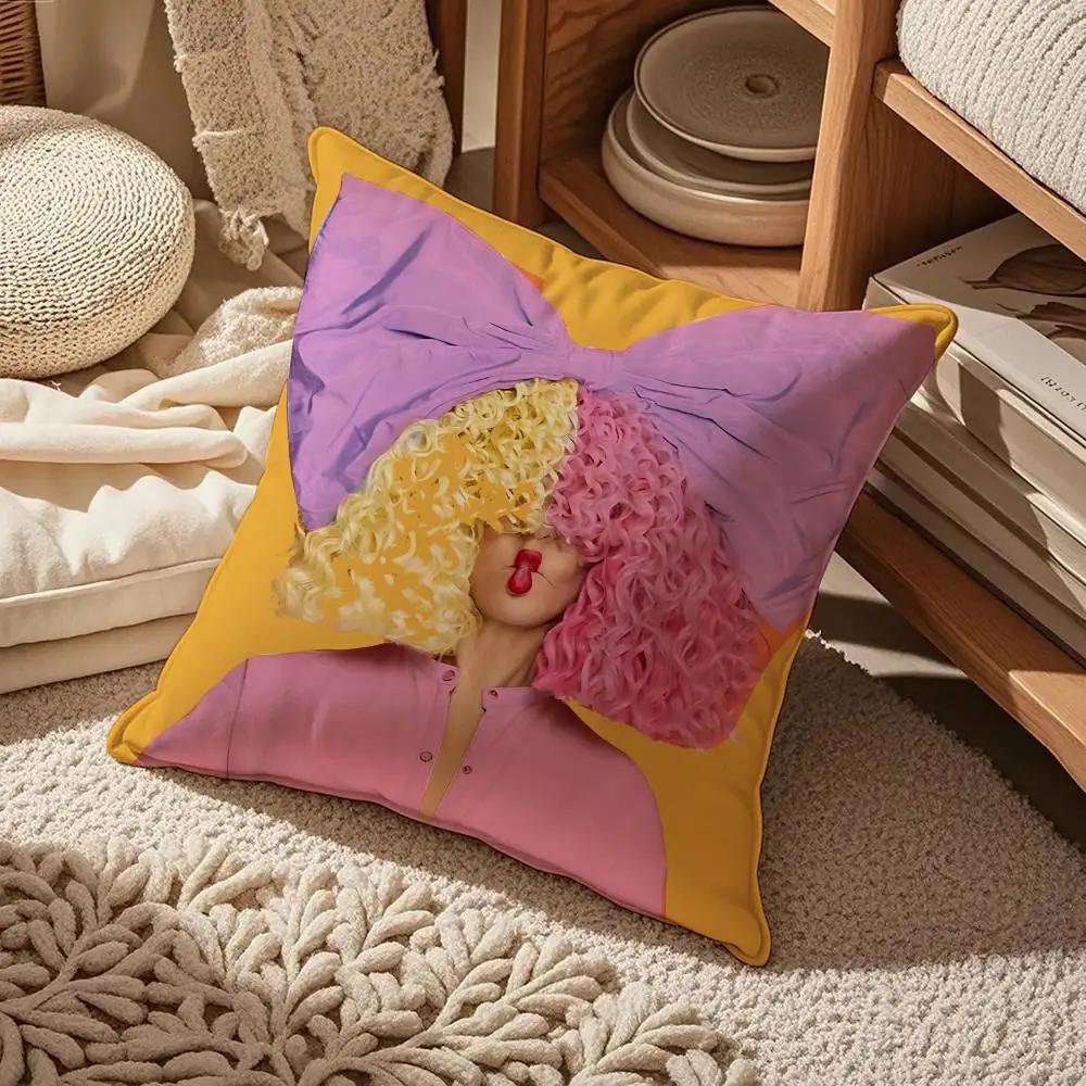 Fun Hot Singer S-Sia Pillow Case Comfort Sofa Bed Silky Elegant Invisible Zipper Custom Decorative Cushion Cover