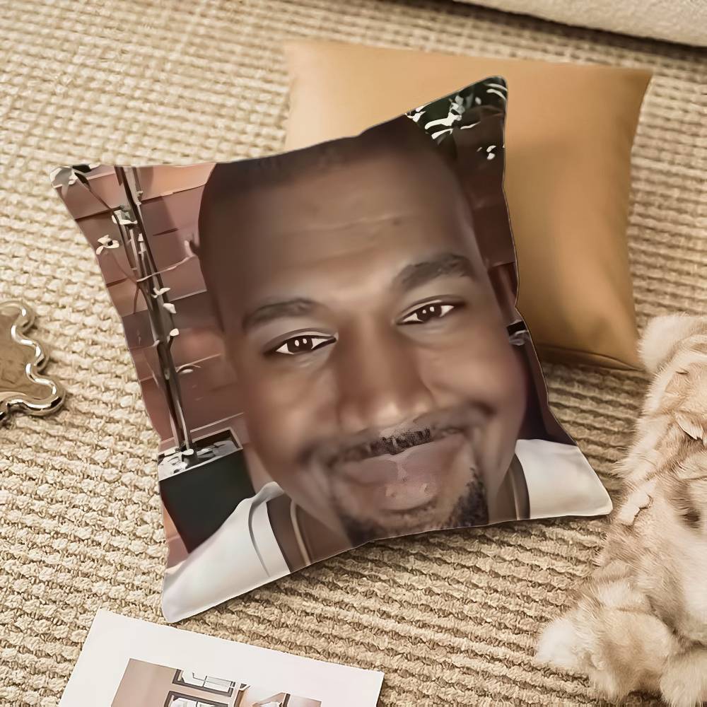 Funny K-Kanyes W-Wests Pillow Case Anti-Dustmite Pillowcase Invisible Zipper Silky Plush Sofa